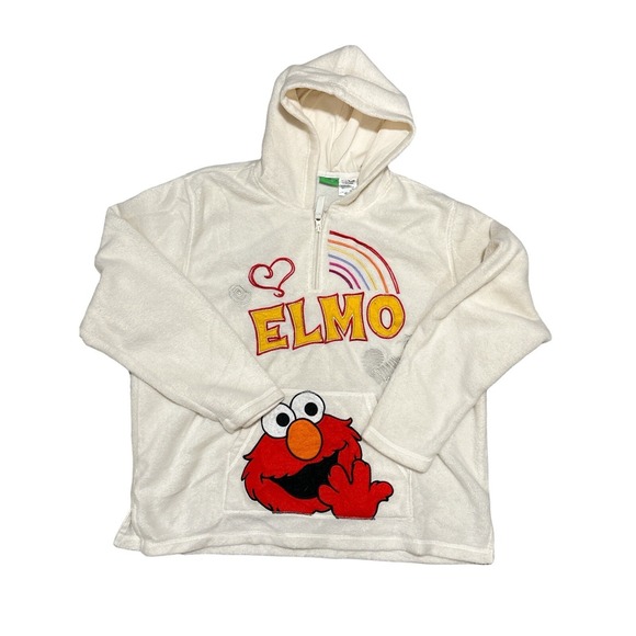 Sesame Street Tops - Sesame Street ELMO Quarter Zip Hoodie Fleece Womens's Size XL 2008 By Freeze